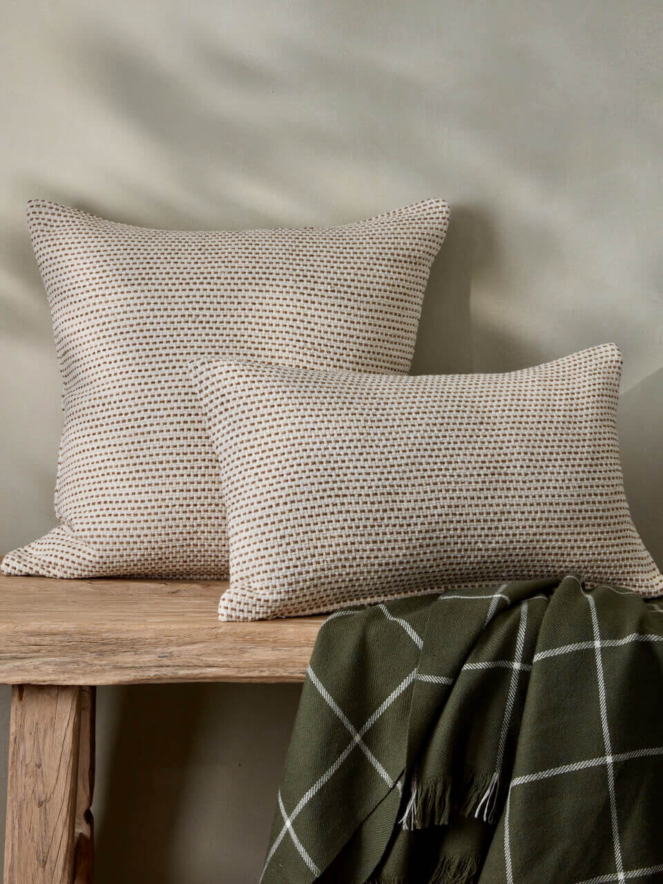 Nutmeg Pinstripe Cotton Cushion Cover