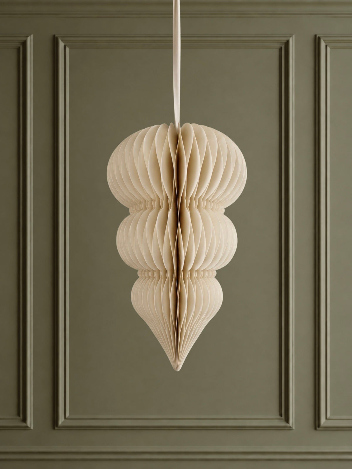 Antique White Paper Finial Decoration - Large