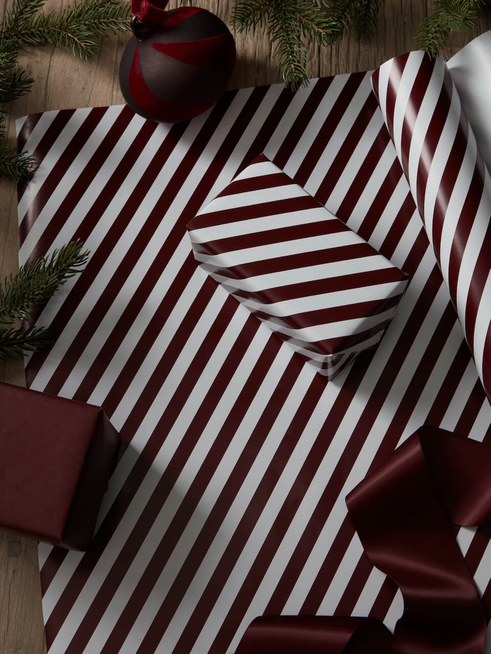 10m Wrapping Paper Bundle - Burgundy - Set of 4 rolls