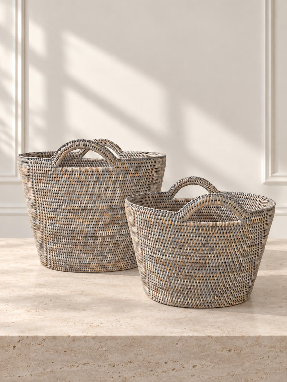 Nairn Rattan Storage Basket - Grey