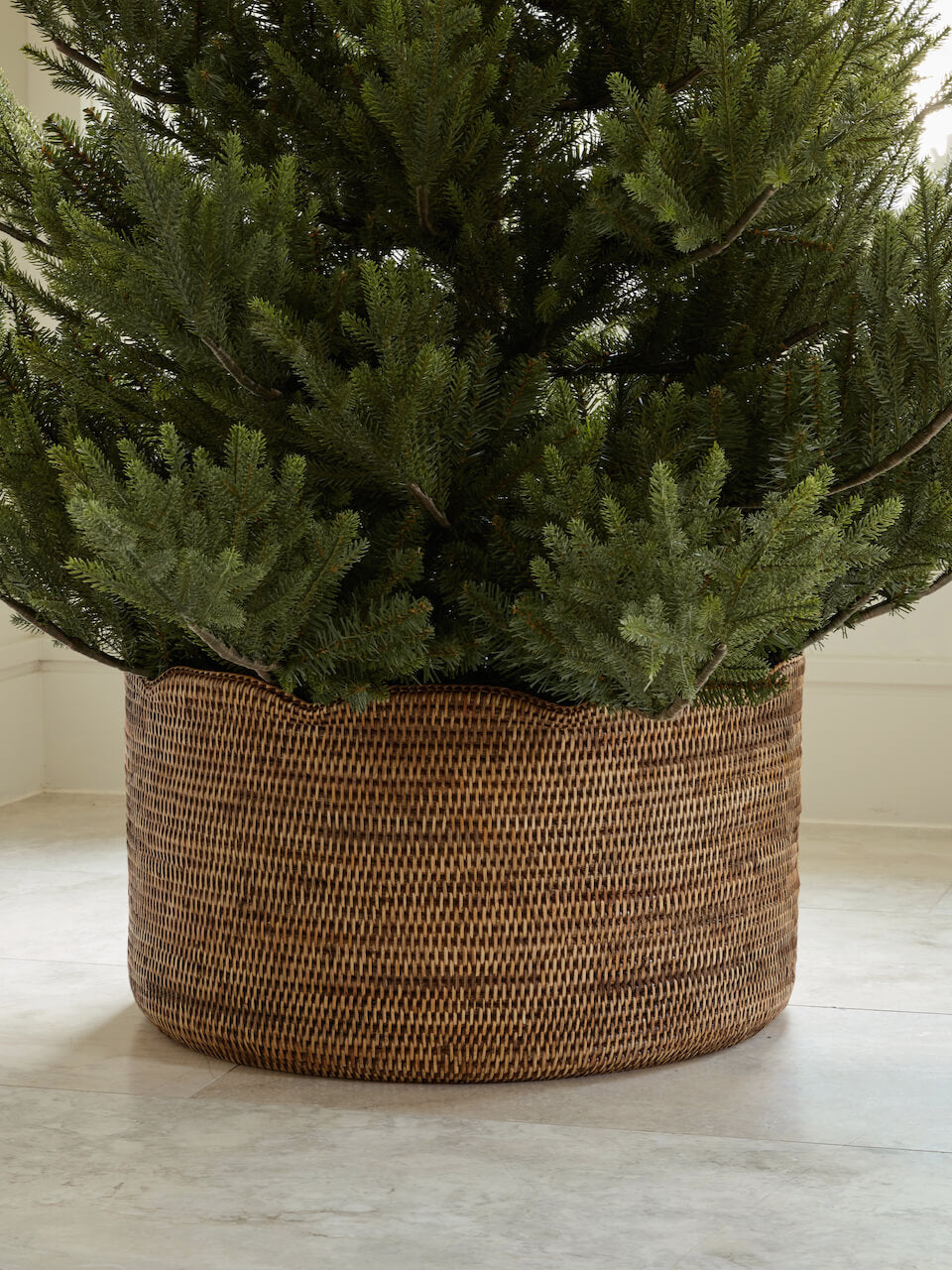Skye Rattan Basket Large - Antique Brown