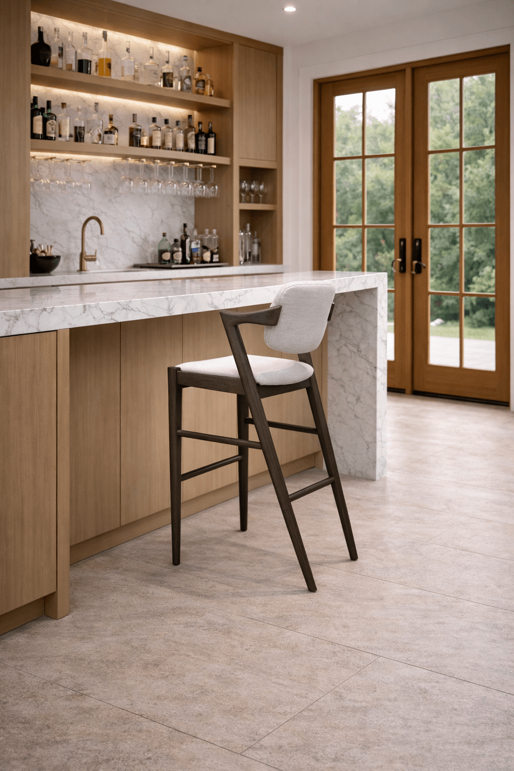 Hoxton Bar Stool - Heritage Toffee - Mocca Wood