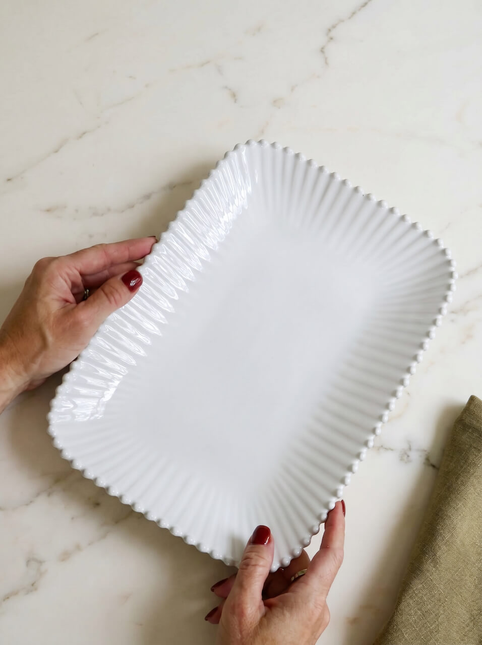 Pearl Stoneware Rectangular Platter