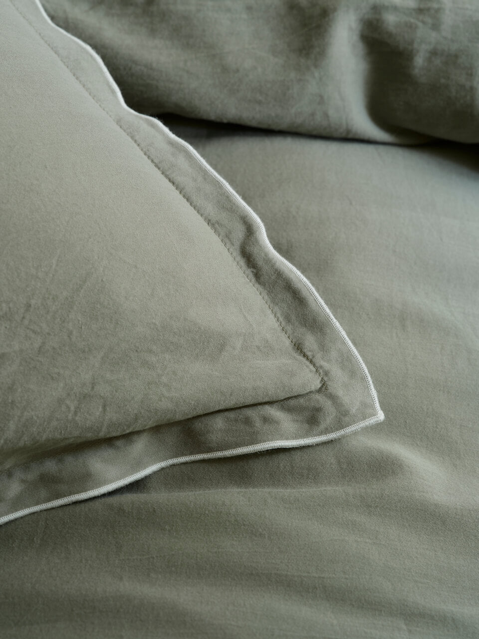 Lisbon Sage Green Cotton Pillowcase - Set of 2