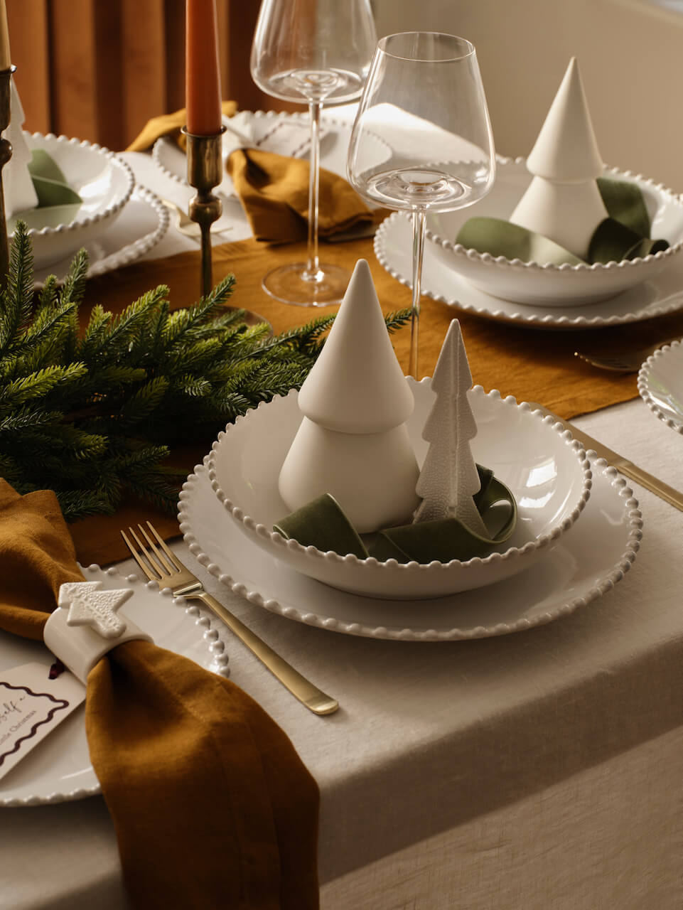 Antique White Linen Tablecloth
