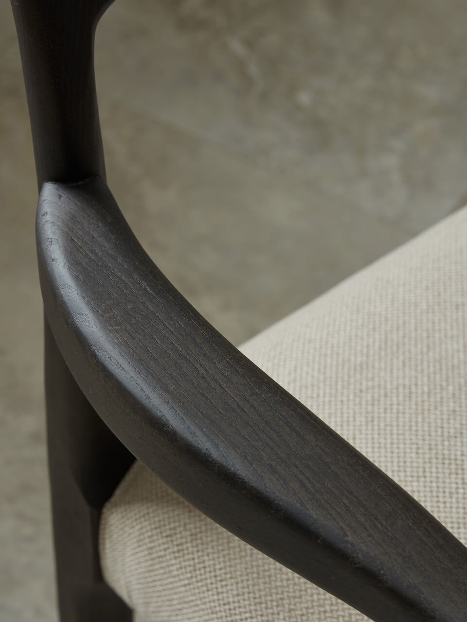 Hampstead Carver Dining Chair - Heritage Pearl- Mocca Wood