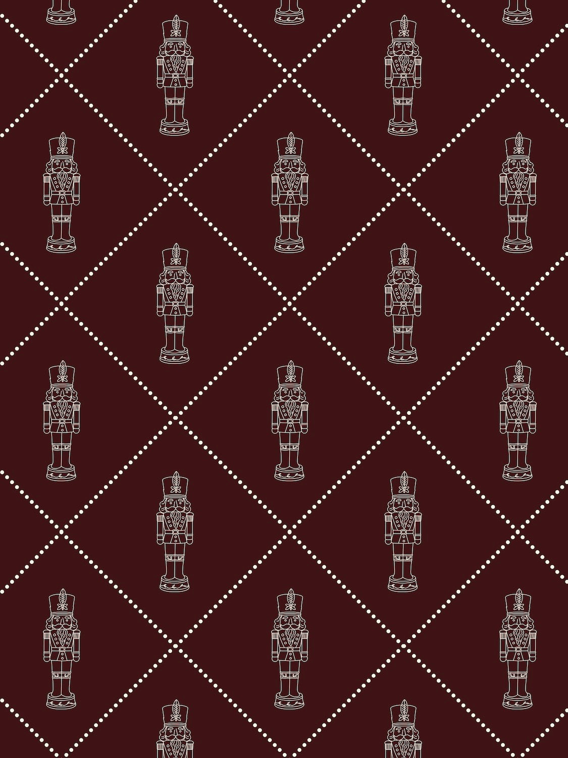 10m Burgundy Nutcracker Wrapping Paper