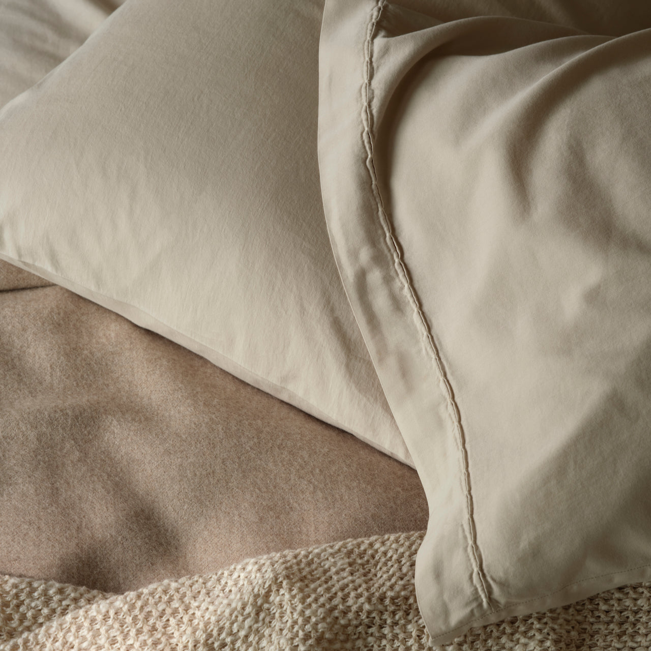 Porto Putty Cotton Fitted Sheet