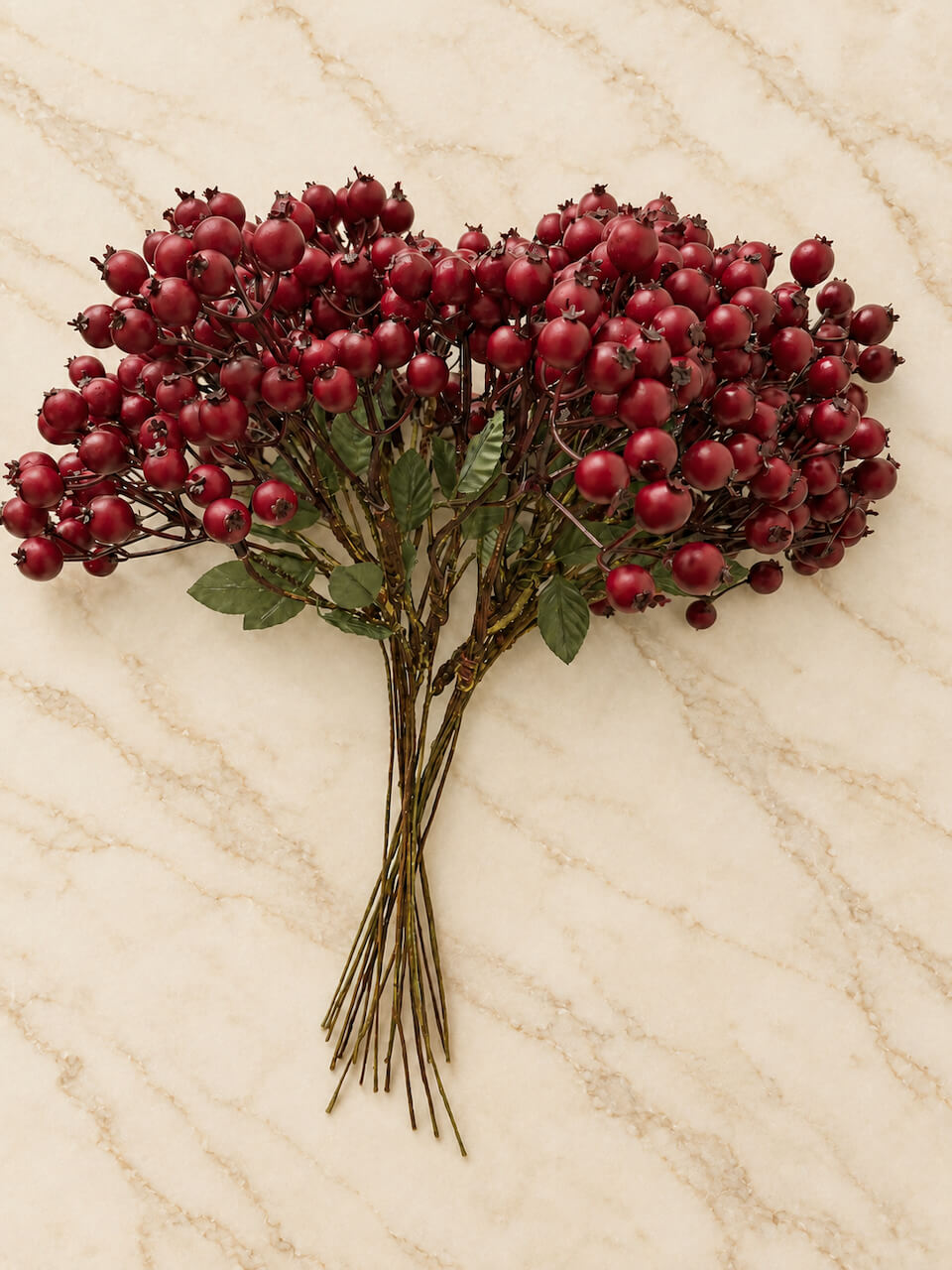 Faux Burgundy Berry Stems - Set of 20