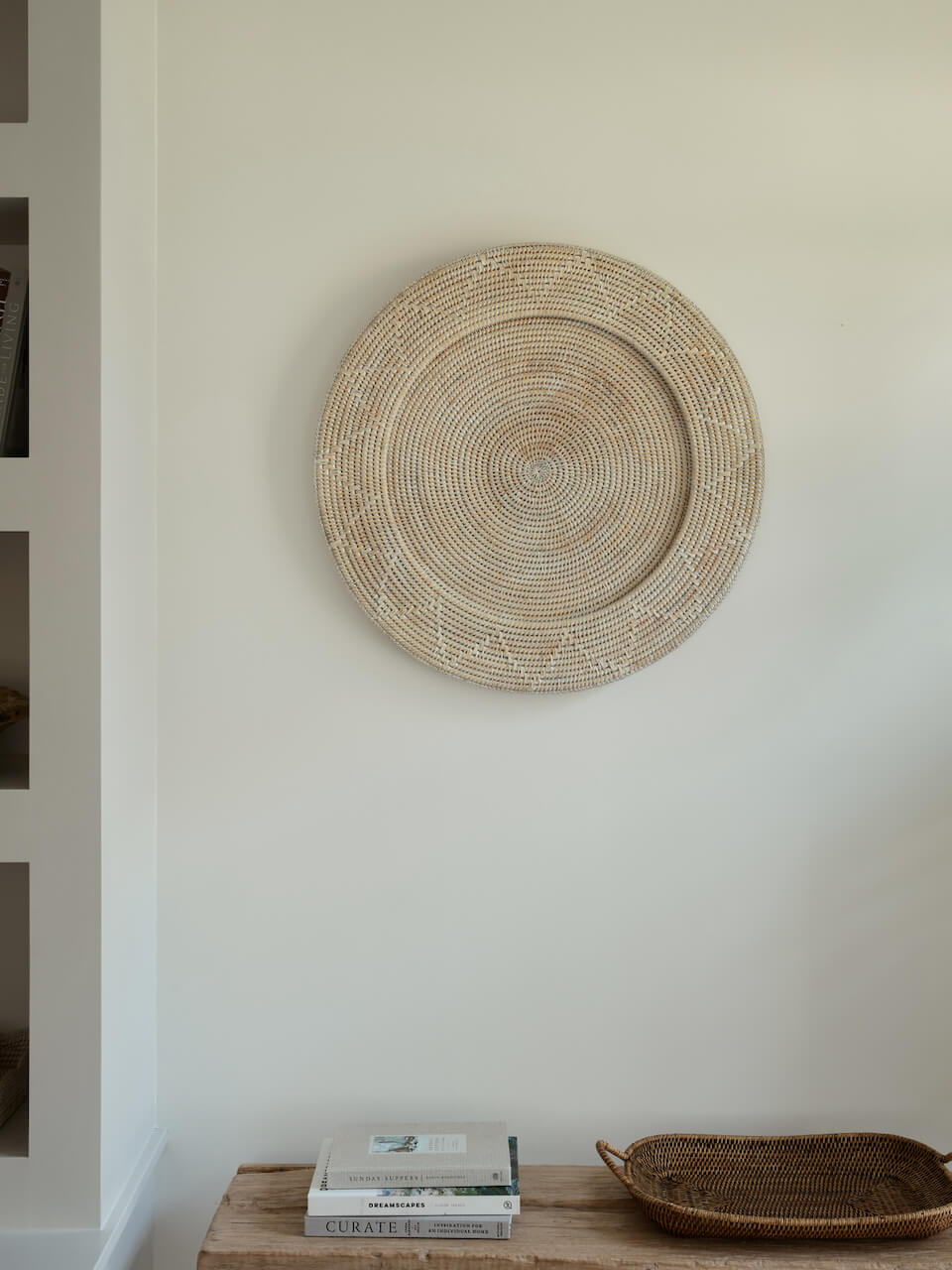 Oban Rattan Patterned Wall Hanging - White