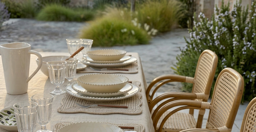 Layered Lounge table setting in a warm, considered interior