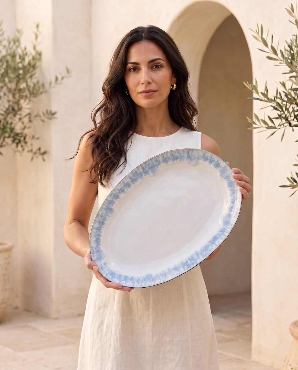Brisa Blue Large Oval Platter
