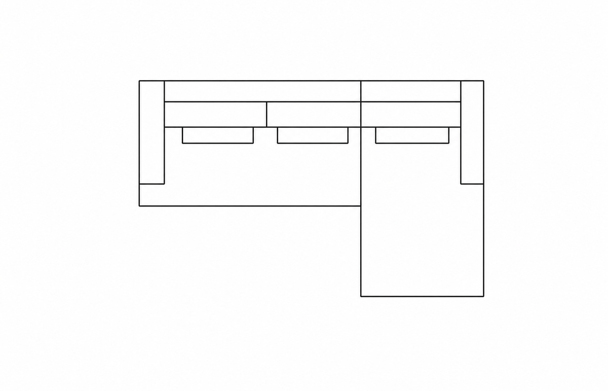 Eden Chaise Sofa — 3 Seater Chaise (right hand chaise shown)