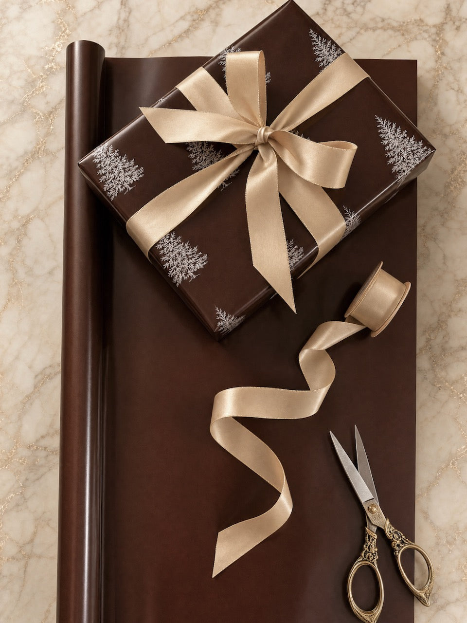 10m Chocolate Brown Wrapping Paper