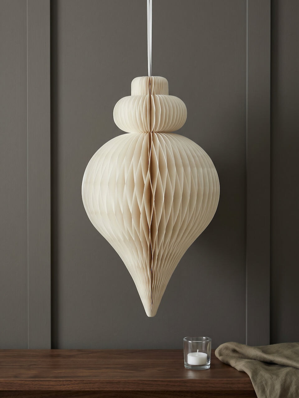 Extra Large White Teardrop Paper Decoration